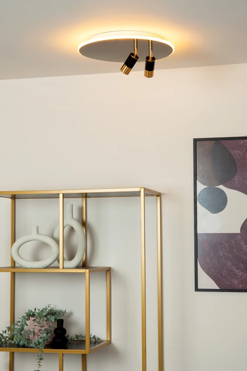 Lucide JUBEL - Plafonnière - Ø 40 cm - LED - CCT - 2500K/3000K - Zwart chroom - sfeer 2